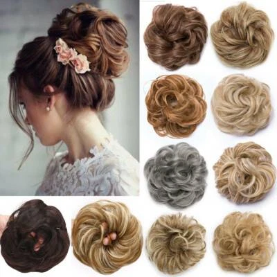 ATOZWIG Scrunchie Hair Real Natural Curly Messy Bun Hair Piece Updo Hair Extension