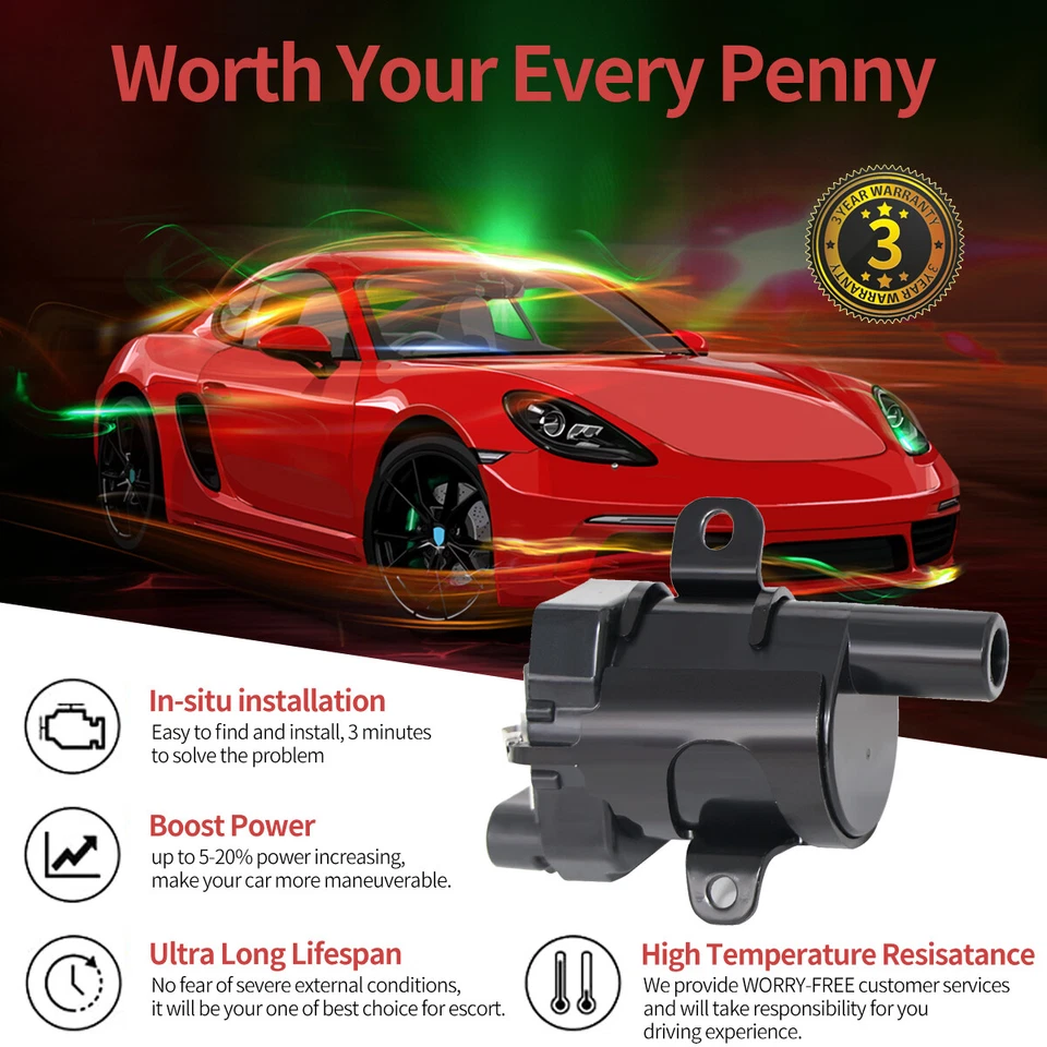 ✅ Round 8 Ignition Coil+Spark Plug For Chevrolet Silverado GMC Sierra 1500 UF262 - Image 3 of 4