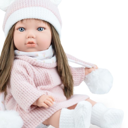 Puppe Pia 45 cm mit langen braunen Haaren Weichkörper für Kinder - Bild 4 von 9