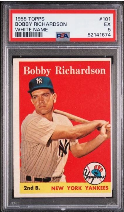 1958 Topps #101 Bobby Richardson White Name PSA 5