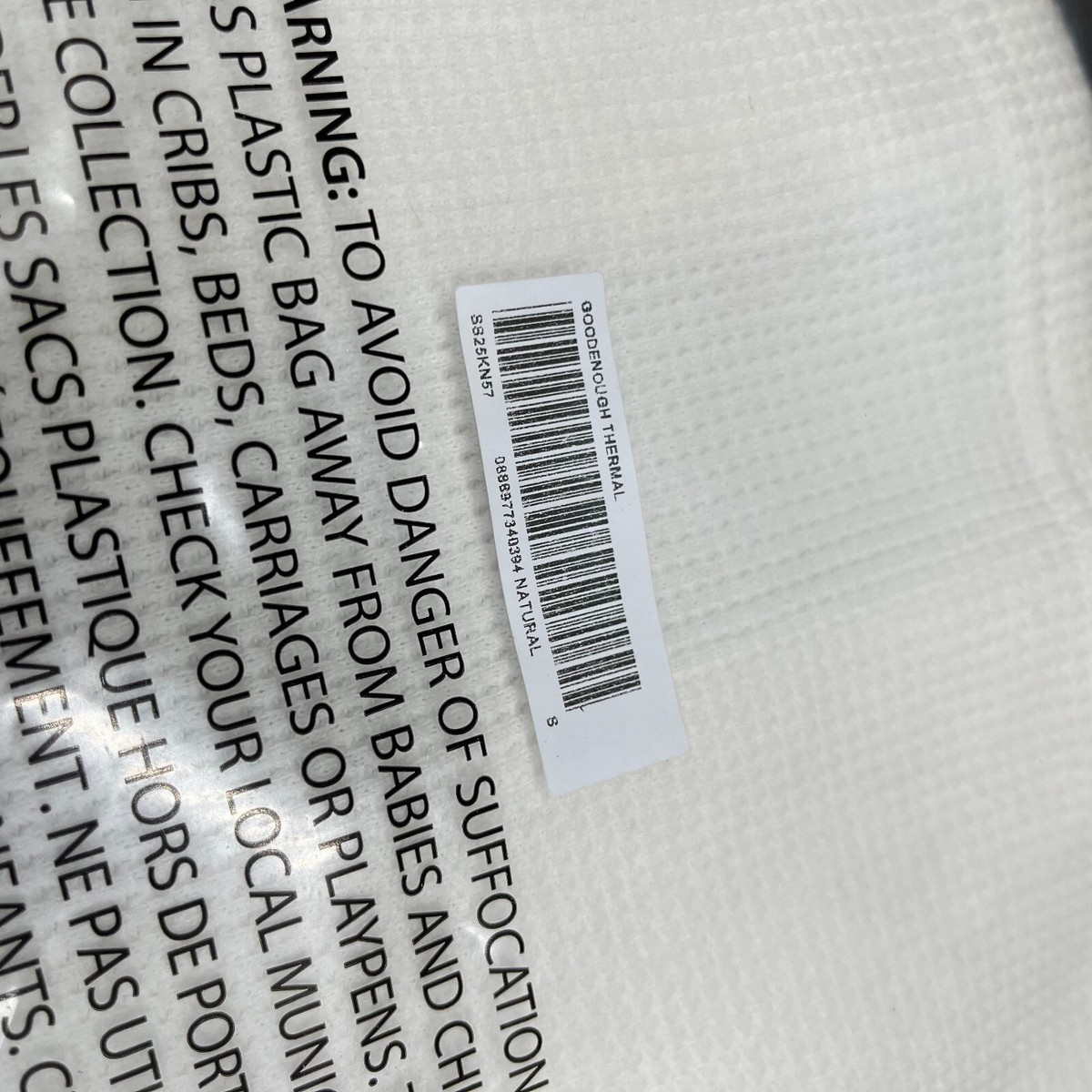 Supreme x GOODENOUGH Thermal Long Sleeve Natural Black/White
