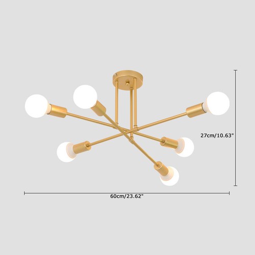 Modern Brass 6 Heads LED Chandelier Pendant Lighting Creative Ceiling
