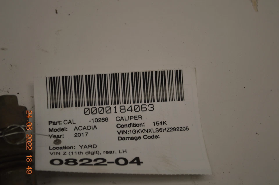 GMC ACADIA 2017-2020 3,6 L pinza de apoyo de freno trasera izquierda del lado del conductor OEM Foto 3 de 3