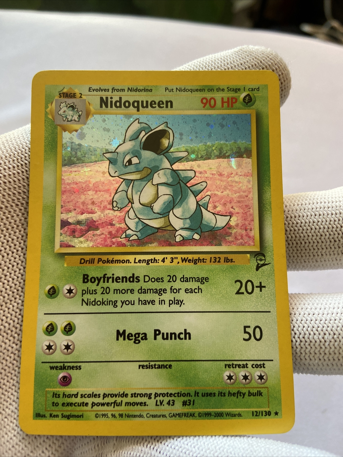 Nidoqueen 12/130 Holo 2nd Edition Excellent Condition Never Played