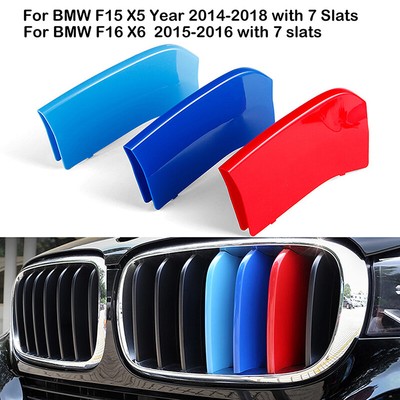 M Sport 7 Bars Kidney Grill Grille 3 Color Cover Clips For Bmw X5 F15 2014 2017 Grills Air Intakes Exterior Body Parts