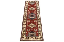 Kazak Runner 2' x 5'9'' Red Wool Tribal Geometric Hand-Knotted Oriental Rug