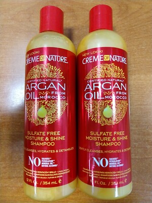 2Pk: Creme Of Nature Argan Oil Morocco Moisture Shine Shampoo 12oz. (1991) R5P1