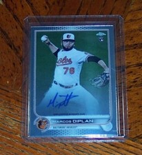 2022 Topps Chrome Rookie Auto #RA-MD Marcos Diplan - Baltimore Orioles AUTOGRAPH