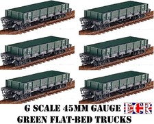 G SCALE 45mm GAUGE GREEN FLAT BED TRUCK FREIGHT GARDEN RAILWAY TRAIN