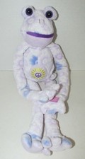 Flower Power Plush purple frog peace sign long hanging arms legs