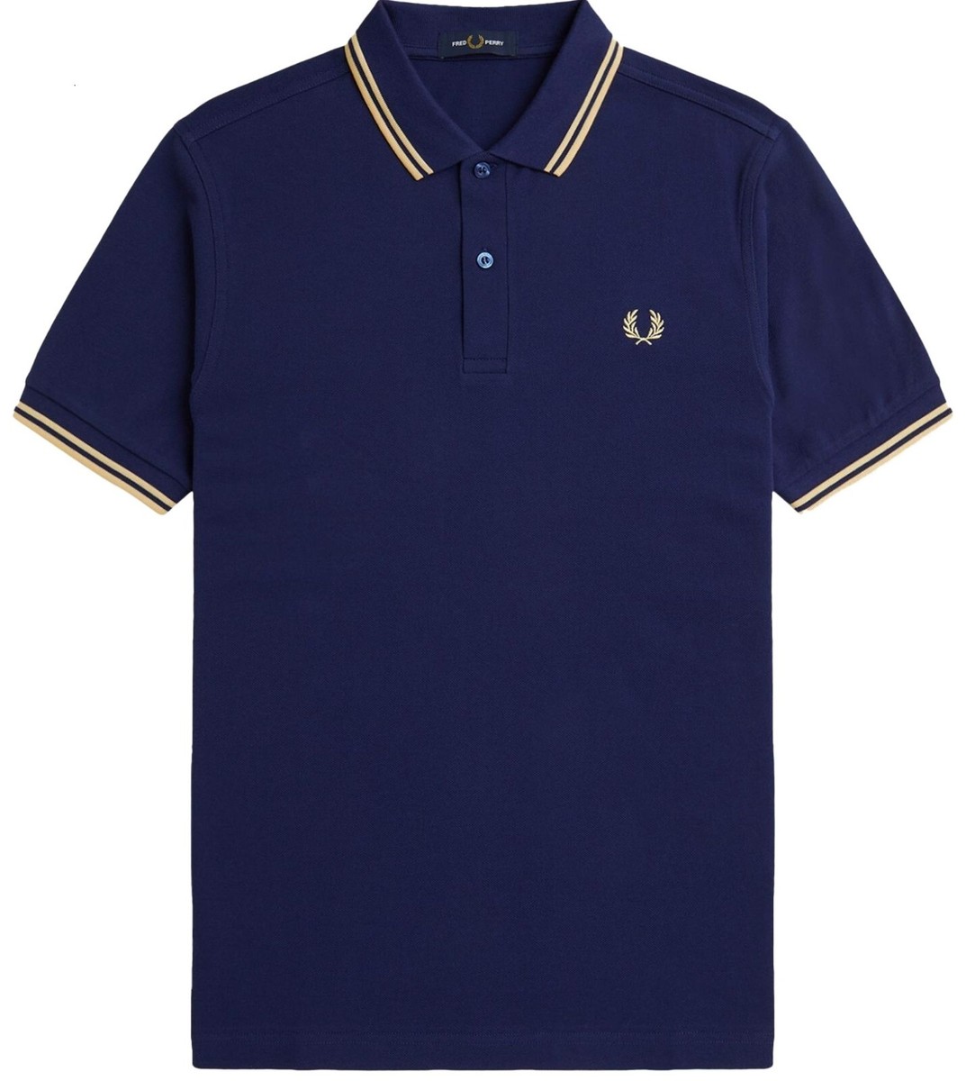 FRED PERRY TWIN TIPPED POLO SHIRT M3600 U95 FRENCH NAVY/ ICE CREAM