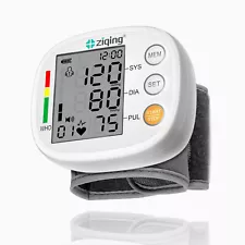 Digital Wrist Blood Pressure Monitor Automatic BP Cuff Heart Rate Machine