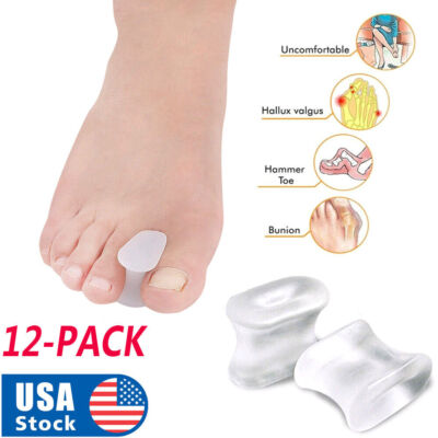 12PCS Silicone Gel Toe Separator Bunion Toes Spacer Orthotics Pain Relief
