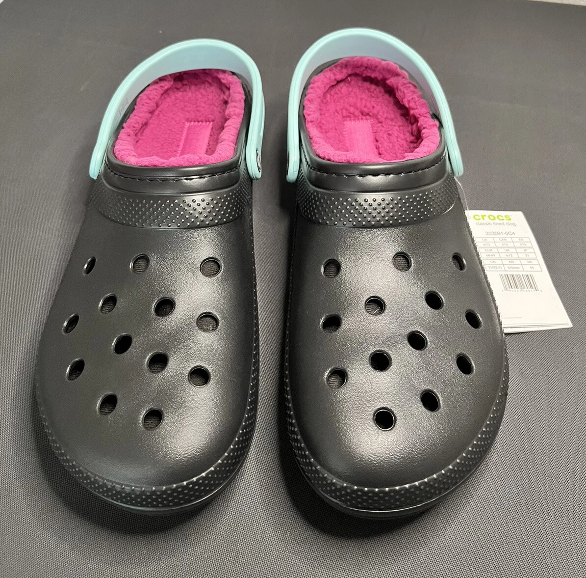 Crocs classic lined clog black sales