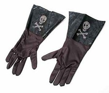 NEW Child Black Pirate Gloves / Skull  X-Bones - Dress Up Book Week Party