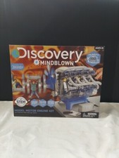 Discovery Mindblown 104 Piece Model Engine Kit with Moving Parts LED Lights
