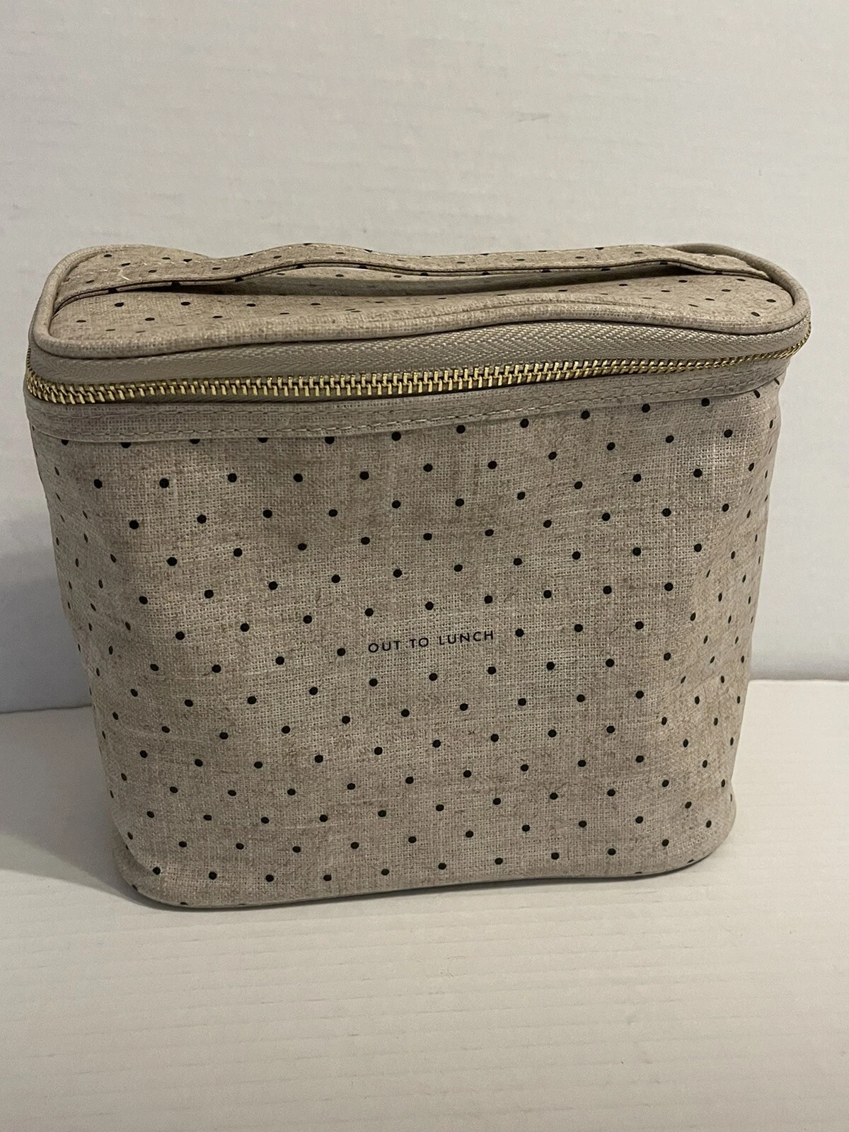 Kate Spade Out To Lunch Box Borsa a Polka Punto Morbido Isolata Raffreddatore Rivestito Tela