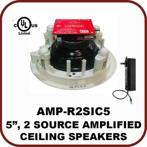 Two Source Amplified 5 25 Drop Ceiling Speakers 92087110338 Ebay