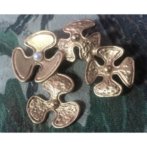 Abstract Floral Brooch Pin Signed Rachel Gera Convertible To Necklace Israel Art - Picture 4 of 12
