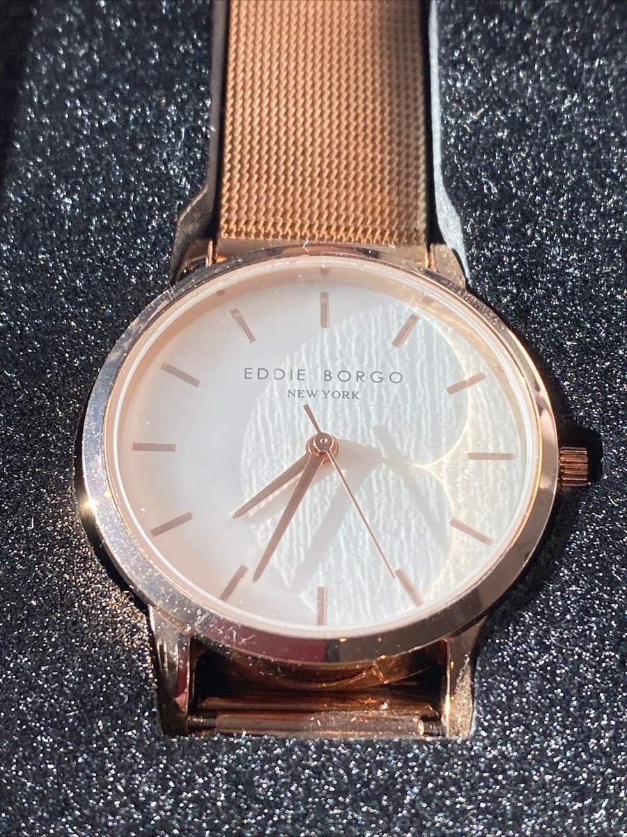 Eddie Borgo NY Rose Gold Tone White Dial Ladies Watch With  display picture 1