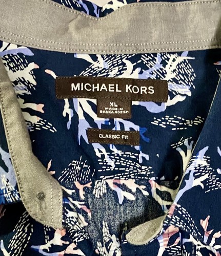 Michael Kors Island life short sleeve button down casual shirt. Size: XL - Picture 2 of 8