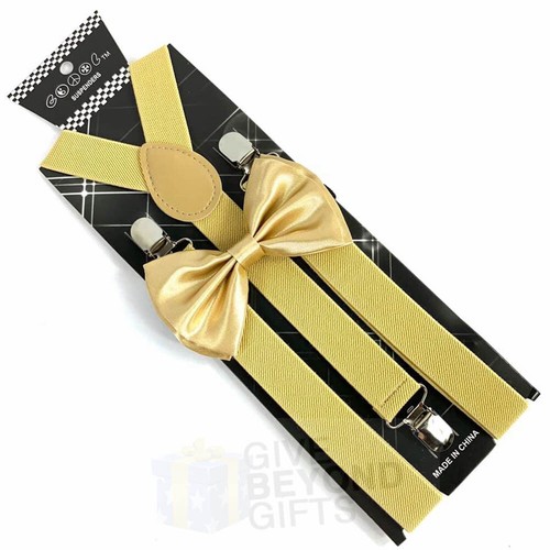 Suspender and Bow Tie Adults 42 Colors Combo Wedding Formal Wear Accessories - Picture 174 of 213