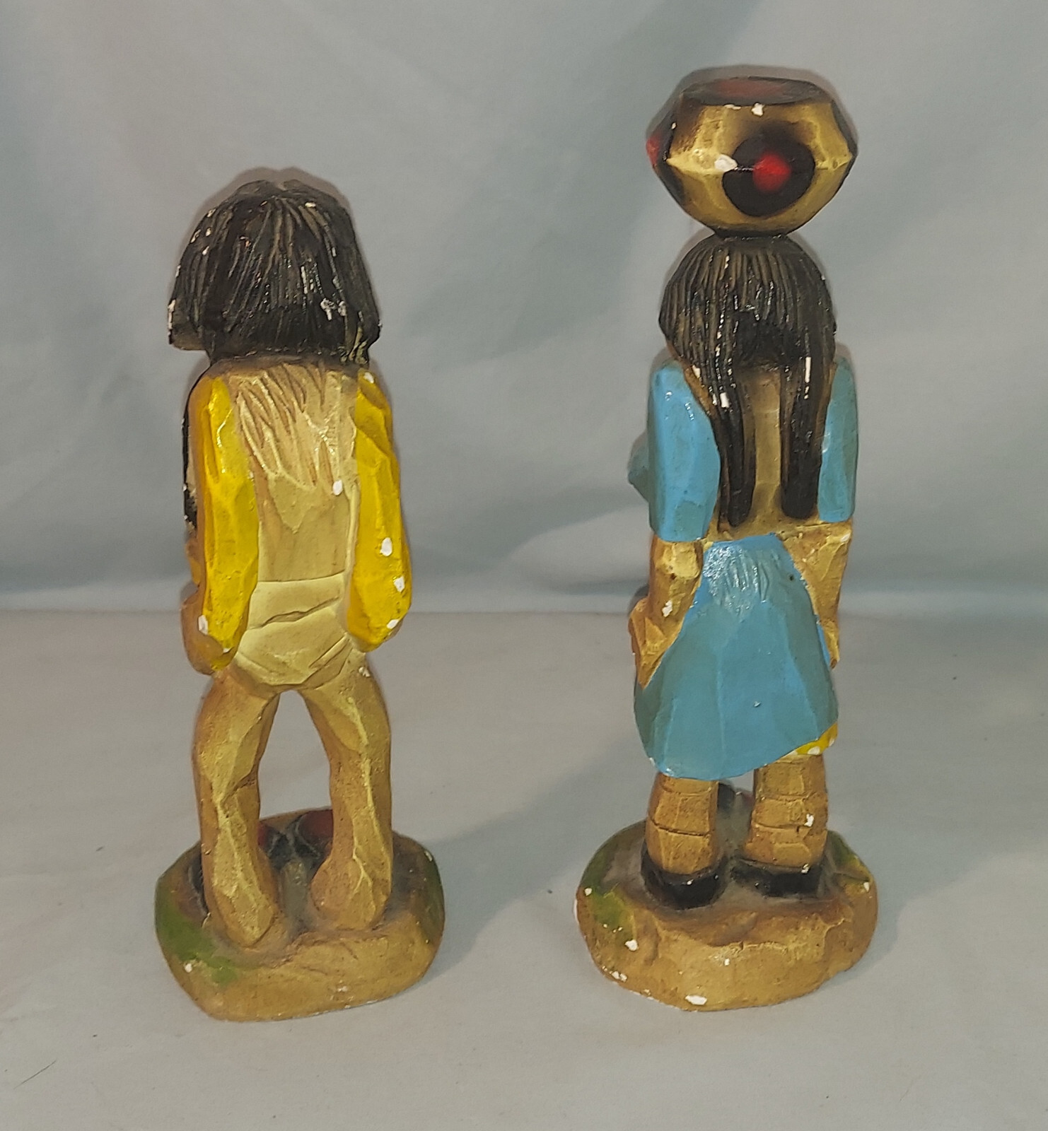 H.S.  "Andy"  Anderson  Native American  Indian Couple  Chalkware  Sculptures