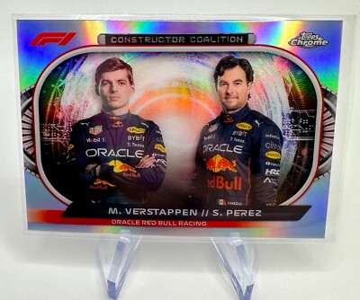 2022 Topps Chrome Formula 1 Constructor Coalition Verstappen/Perez Red Bull 
