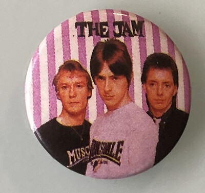 THE JAM OLD METAL BUTTON BADGE FROM THE 1980's MOD REVIVAL PAUL WELLER