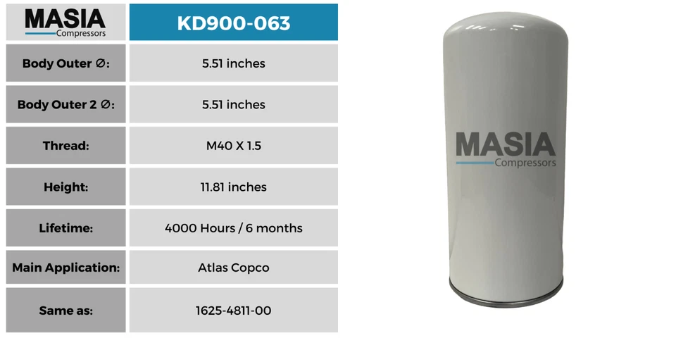 2204149851 Quincy Air/Oil Separator - Made in USA - 4000 Working Hours - Image 2 of 4