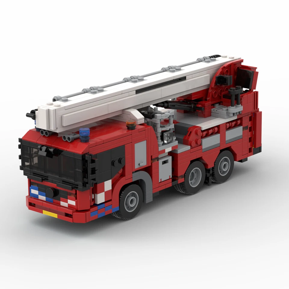 MOC: Fire Truck Aerial Platform with Elevator and Cabin 864 Pieces Good Quality - Image 2 of 4