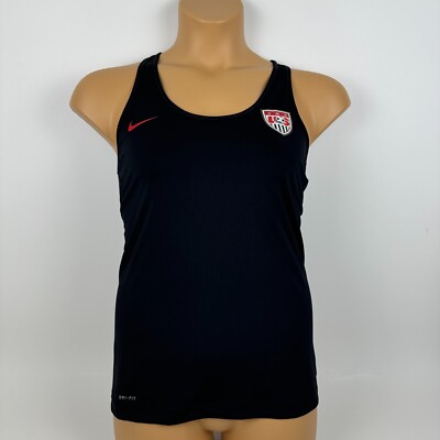 Nike Pro Combat Dri Fit Team USA Soccer Tank Top Fitted Black