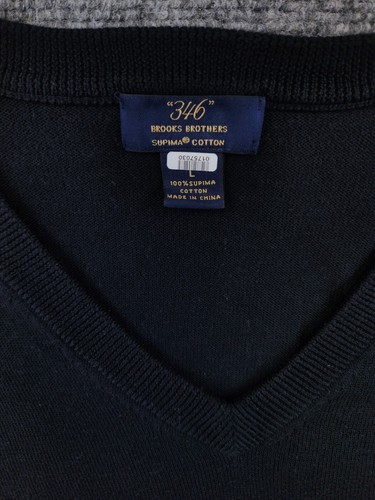 Brooks Brothers 346 Men's Large 100% Supima Cotton V-Neck Long Sleeve Sweater - Picture 5 of 8