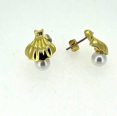 Ted Baker Gold Muschel Ohrringe Ohrstecker Caliien Perle UVP27  (tbj3329-02-28)