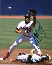 LUIS SOJO  CALIFORNIA ANGELS   ACTION SIGNED 8x10