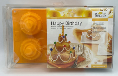 RBV Birkmann Silicone Baking Freezing Molds Happy Birthday Mold for 6