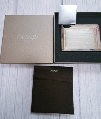 クリストフル トレイ マディソン Christofle Card Tray Madison 6 Size 13 x 9 cm Rare With