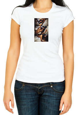 Eiffel Tower in Paris Funny Monkey 3/4 Short Sleeve Woman T Shirt D398
