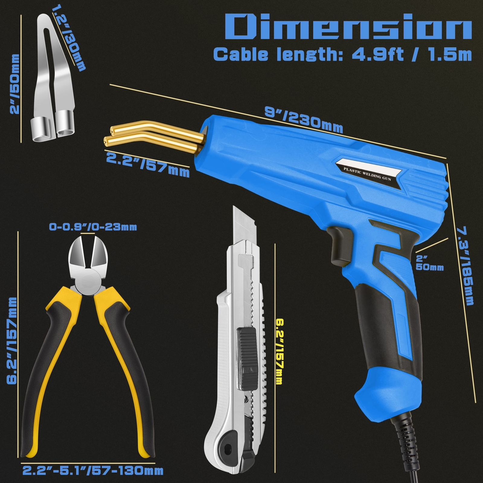MERWOF Plastic Welder Kit, Upgraded 100W Hot Stapler Gun Plastic