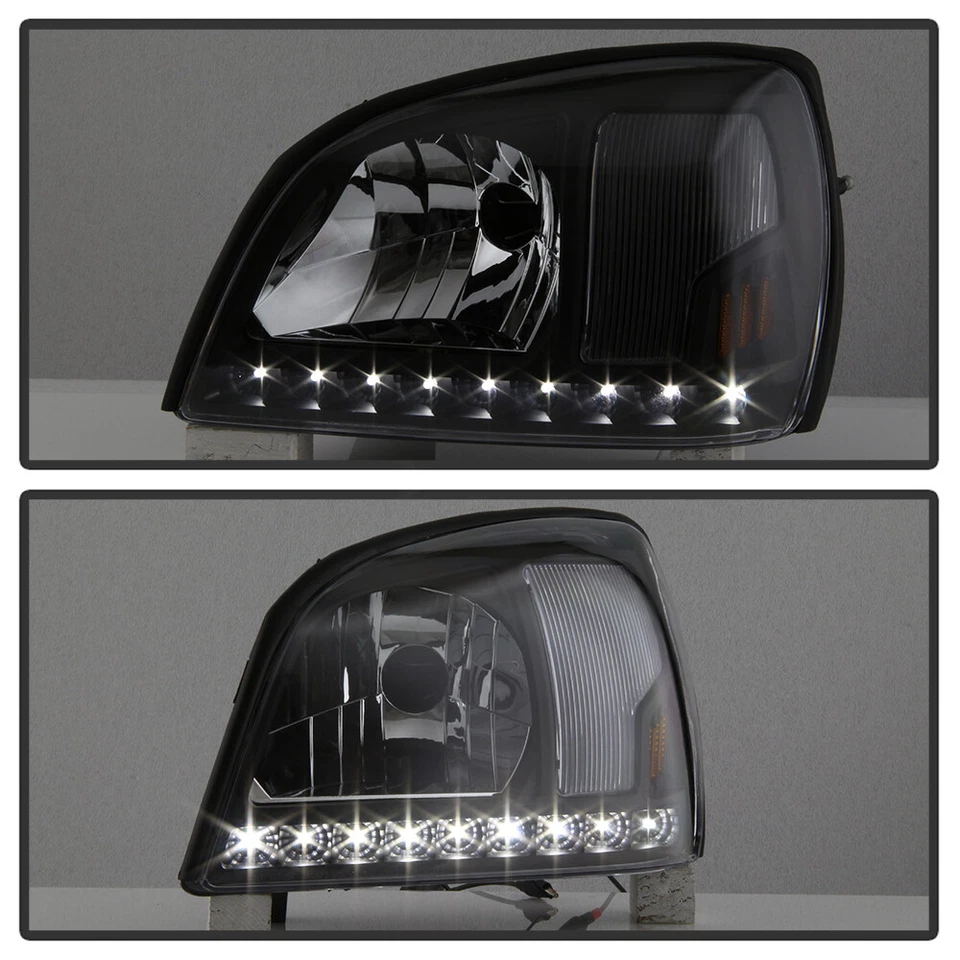Faros de tira LED negros para Cadillac Deville 2000-2005 00-05 izquierda+derecha Foto 4 de 4