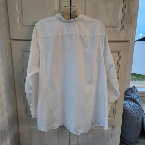 Lands End No Iron Supima Hemd Übergröße 26 W weiß Knopfleiste Manschetten Kragen - Bild 7 von 7