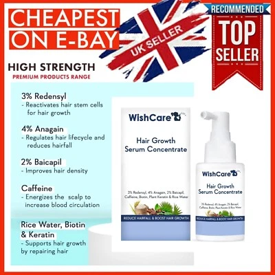 30ml WishCare Hair Growth Serum Concentrate- Hair for Men & Women Biotin Keratin