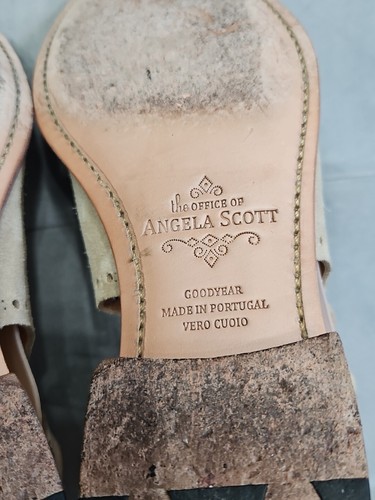 The Office Of Angela Scott Mr. Ed Cutout Suede Beige Boots Womens Shoes 39 9 - Picture 15 of 20