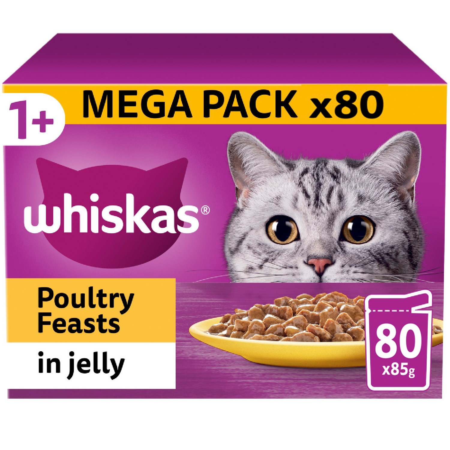 Whiskas Cat Food Poultry In Jelly, 80 Pouches - Image 4