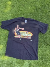 Used ONCE Vintage Allen Iverson Pro Player Tee T Shirt Black Size Large