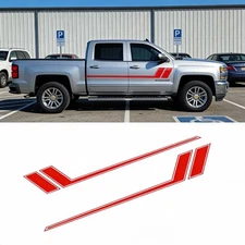 Glossy Red Sport Heavy Duty Truck Side Body Stickers For Chevy Silverado