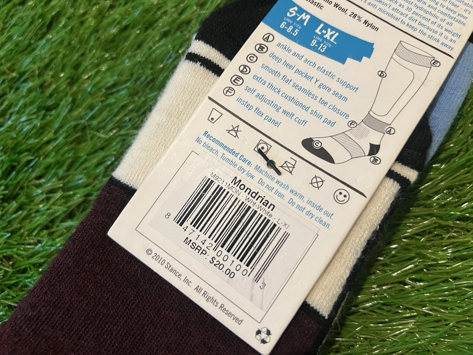 Calcetines de snowboard Stance 'Mondrian' Performance lana merino - talla L-XL para hombre 9-13 Foto 4 de 4