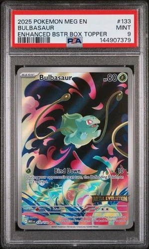Mega Evolution Bulbasaur Stamped Box Topper 133/132 PSA 9 Pokemon TCG Mint