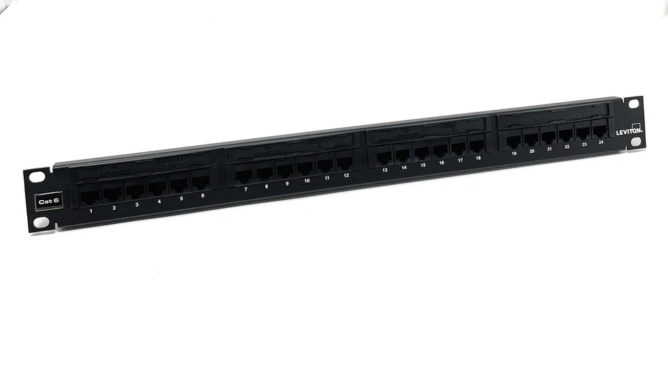 Leviton 69586-U24 eXtreme 6+ Universal Patch Panel, 24-Port, 1RU, CAT 6. Cabl... - Image 2 of 4
