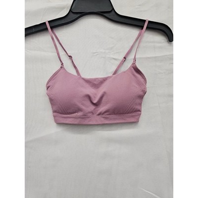 Auden Womens Lightly Lined Ribbed Bralette Mauve Purple XS F00311127